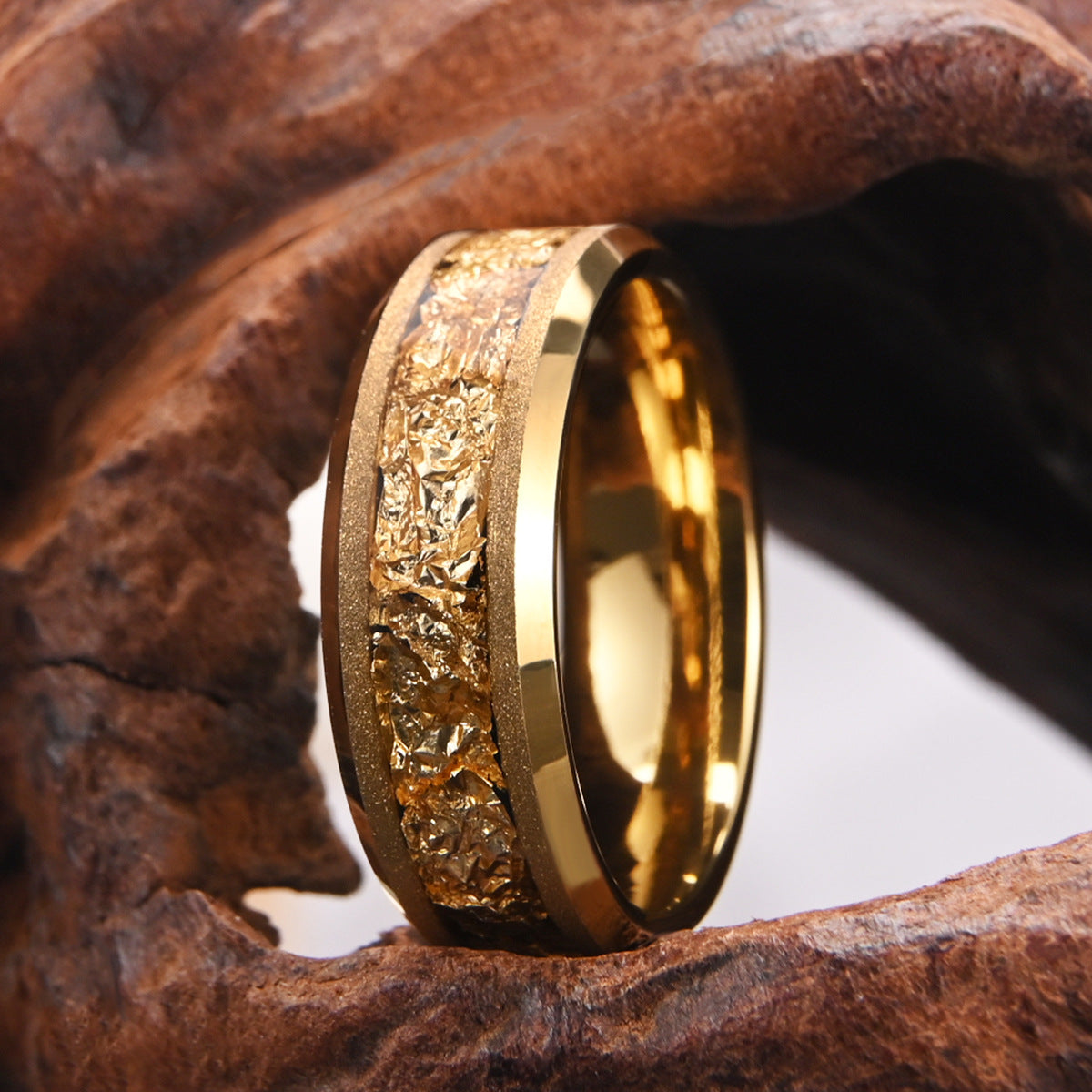 guy Gold Sandblasted Tungsten Ring