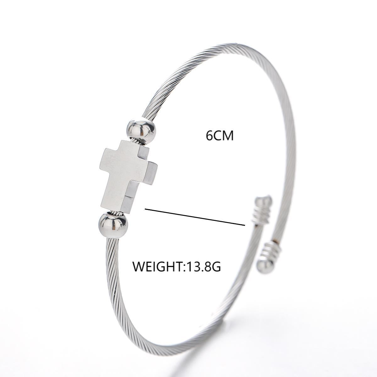 Men’s Cross Titanium Steel Cable Bracelet