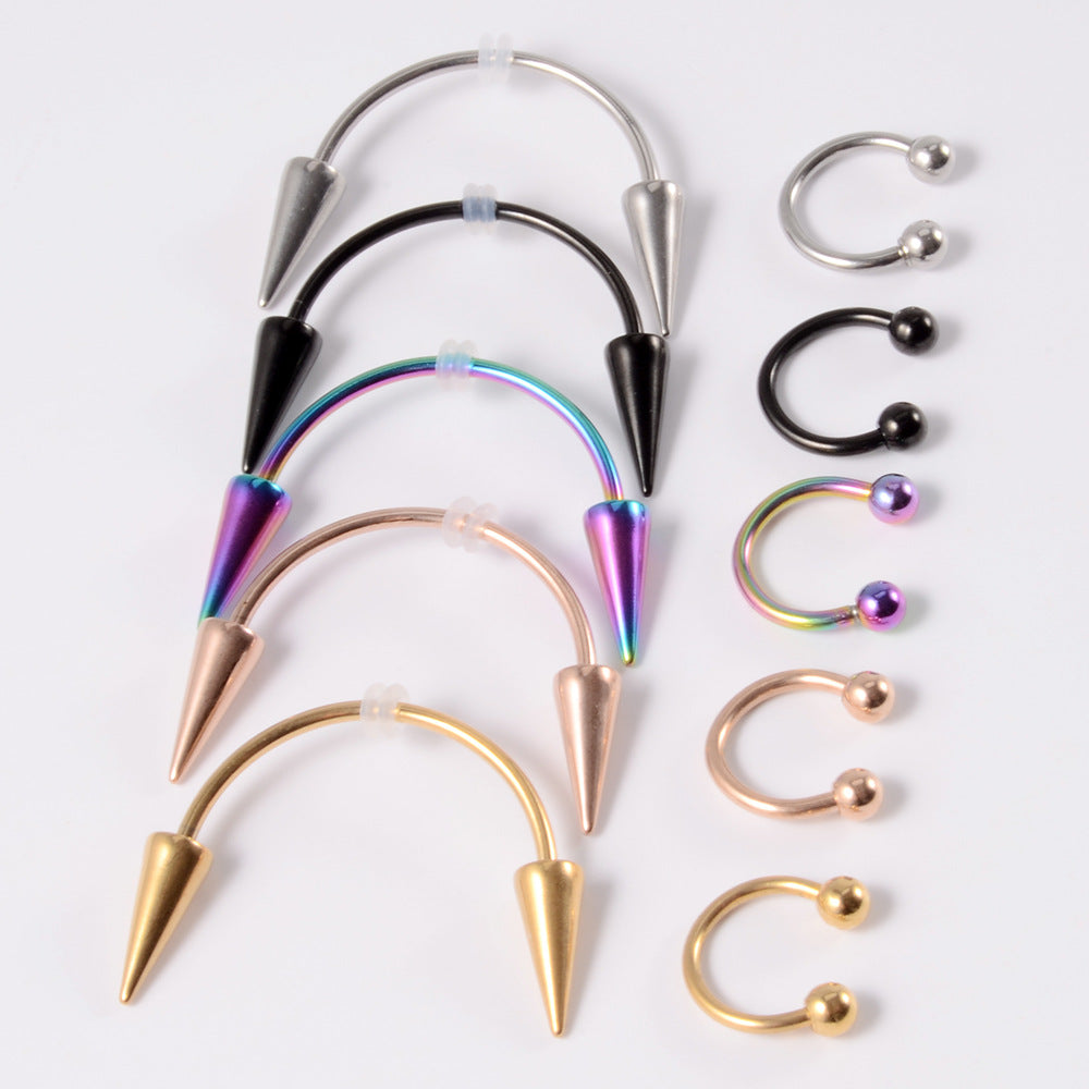 spike smiley piercing barbell