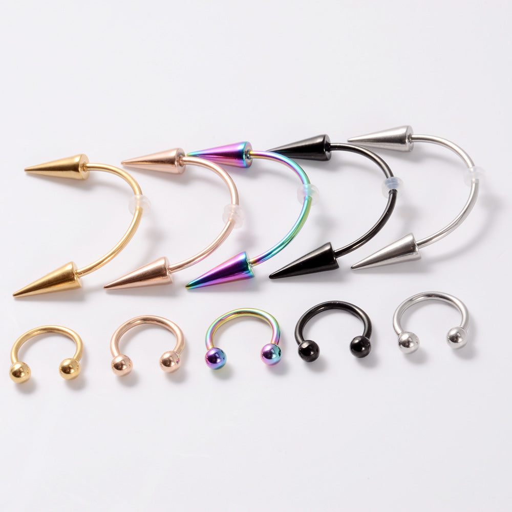2Pcs 16G Smiley Piercing Barbell Set
