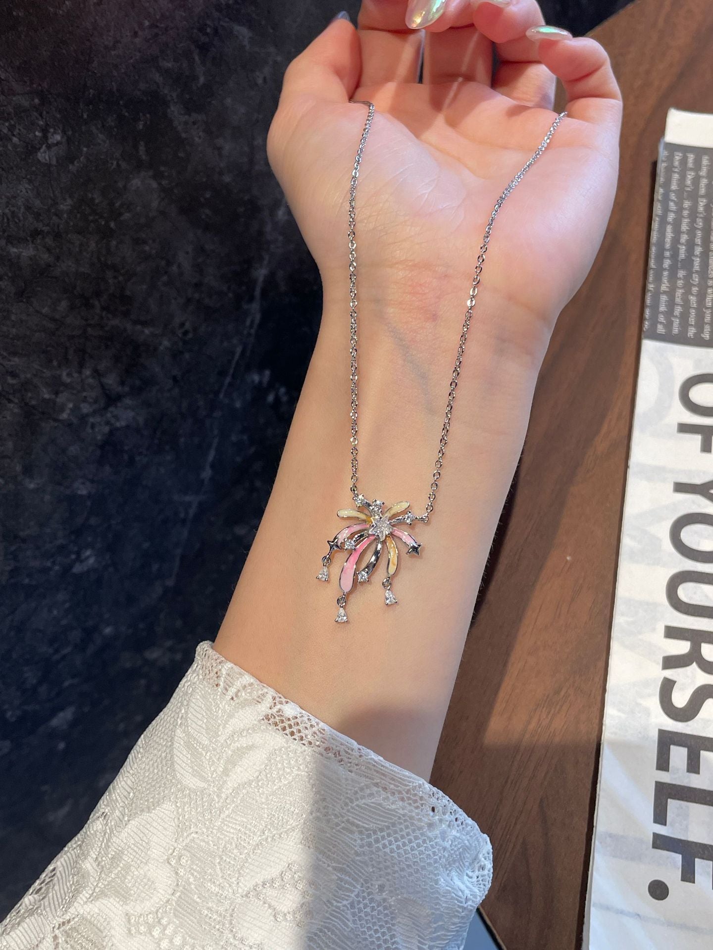 Romantic Fireworks Charm Necklace