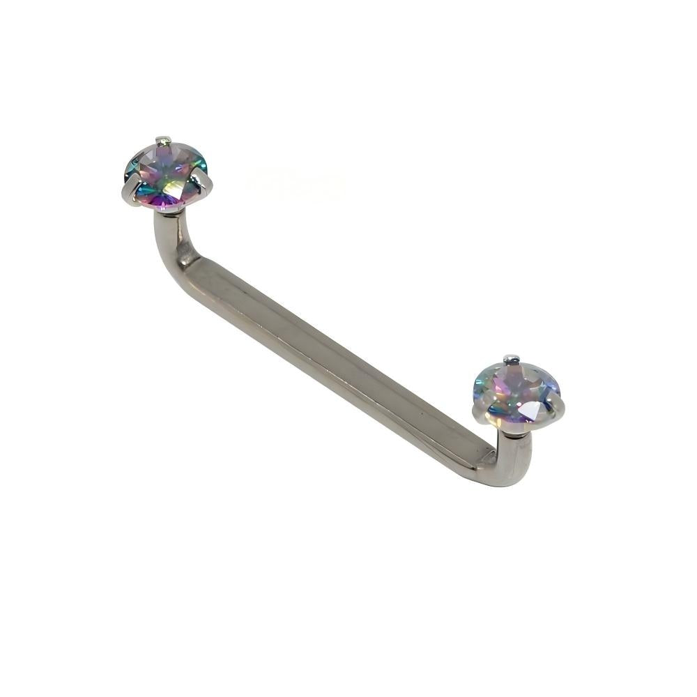 Opal Surface Piercing Barbell 14G Titanium Surface Bar