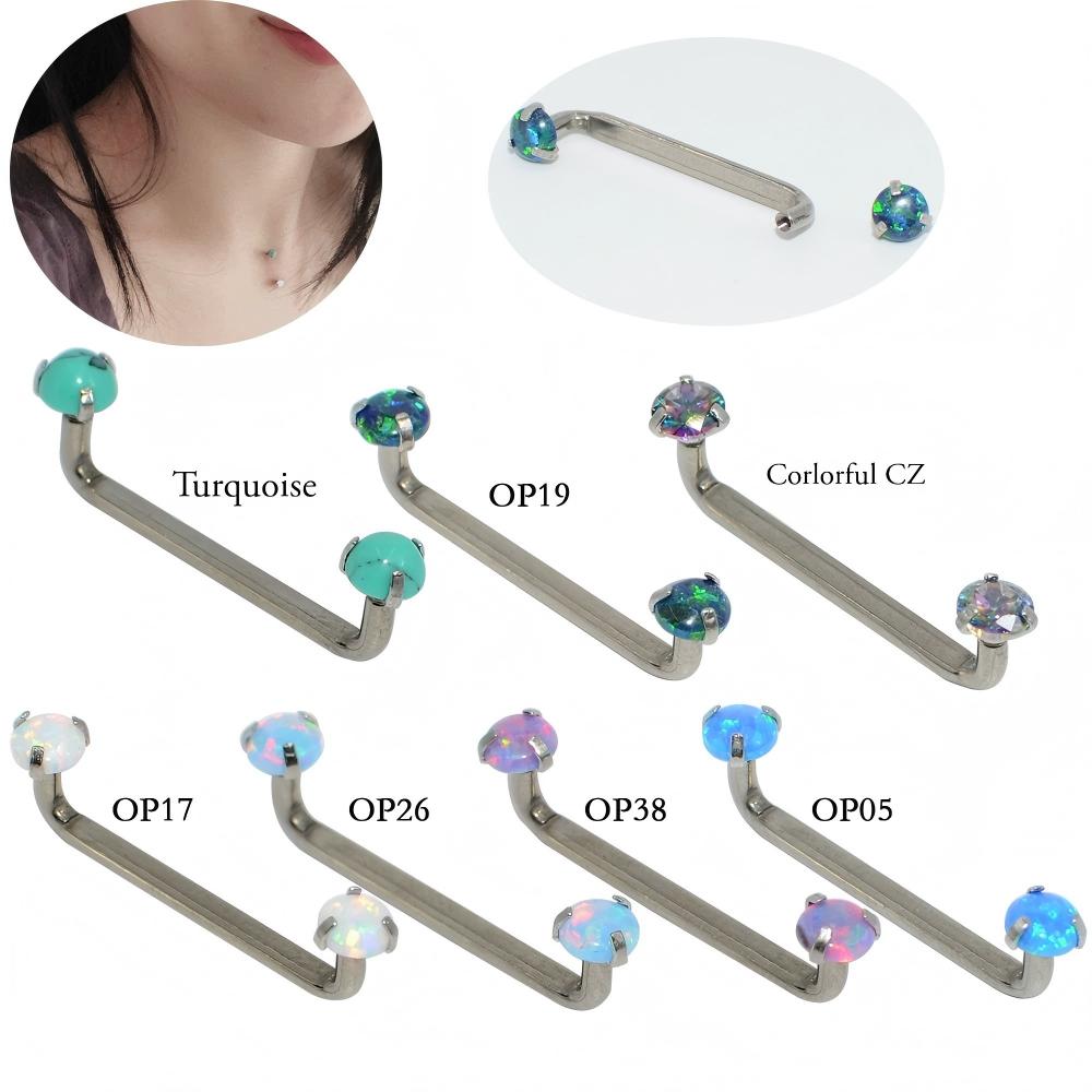 opal surface piercing bar