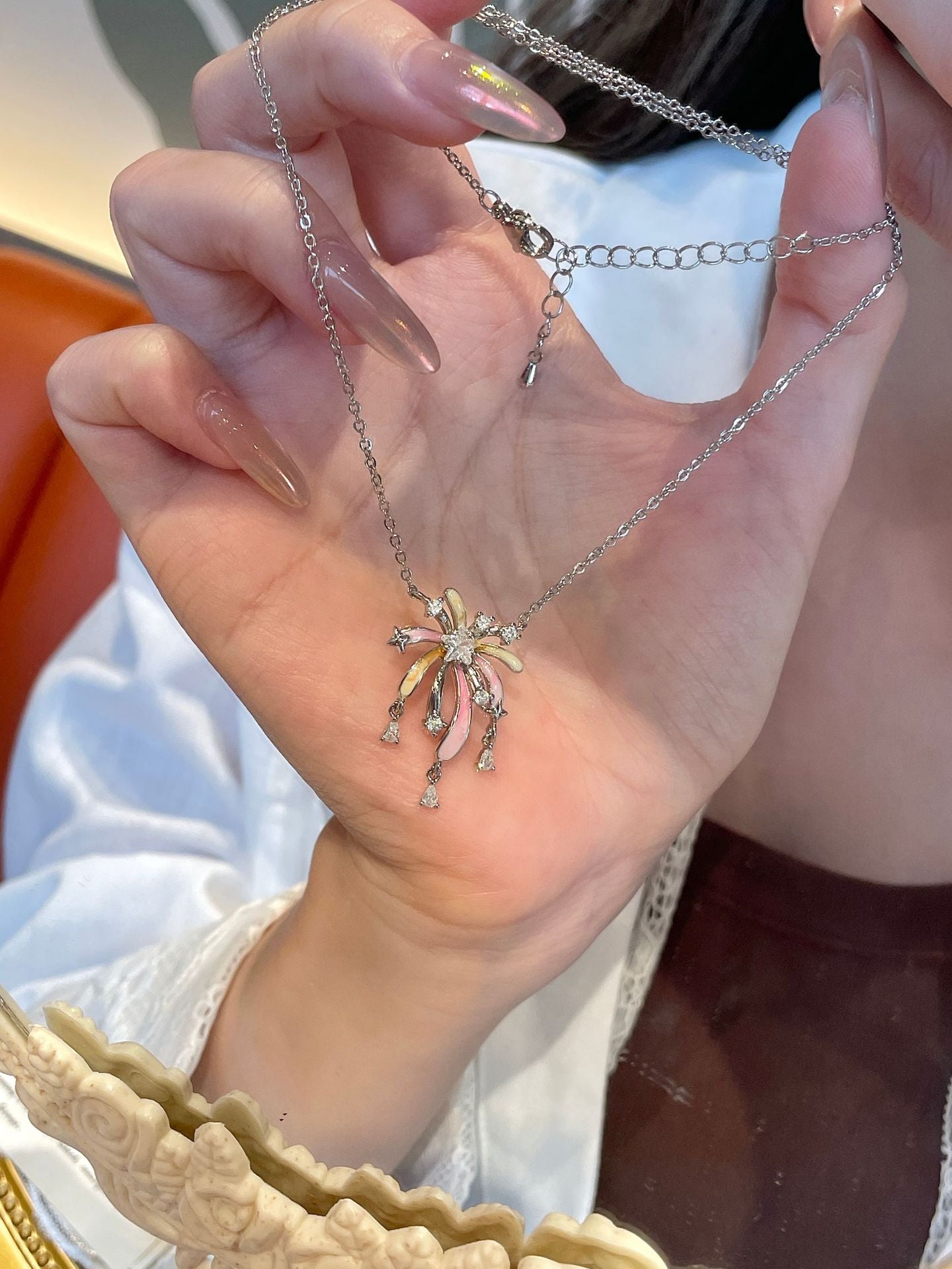 Romantic Fireworks Charm Necklace