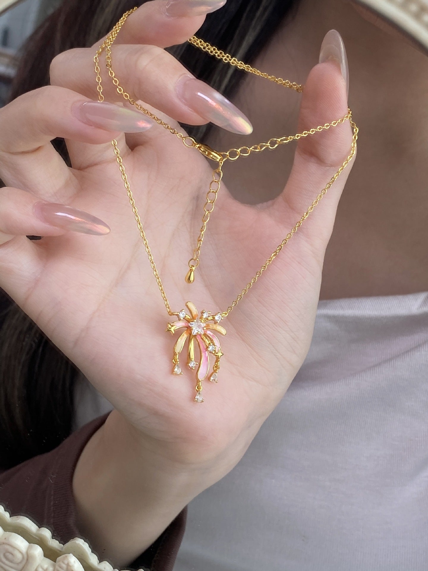 Romantic Fireworks Charm Necklace