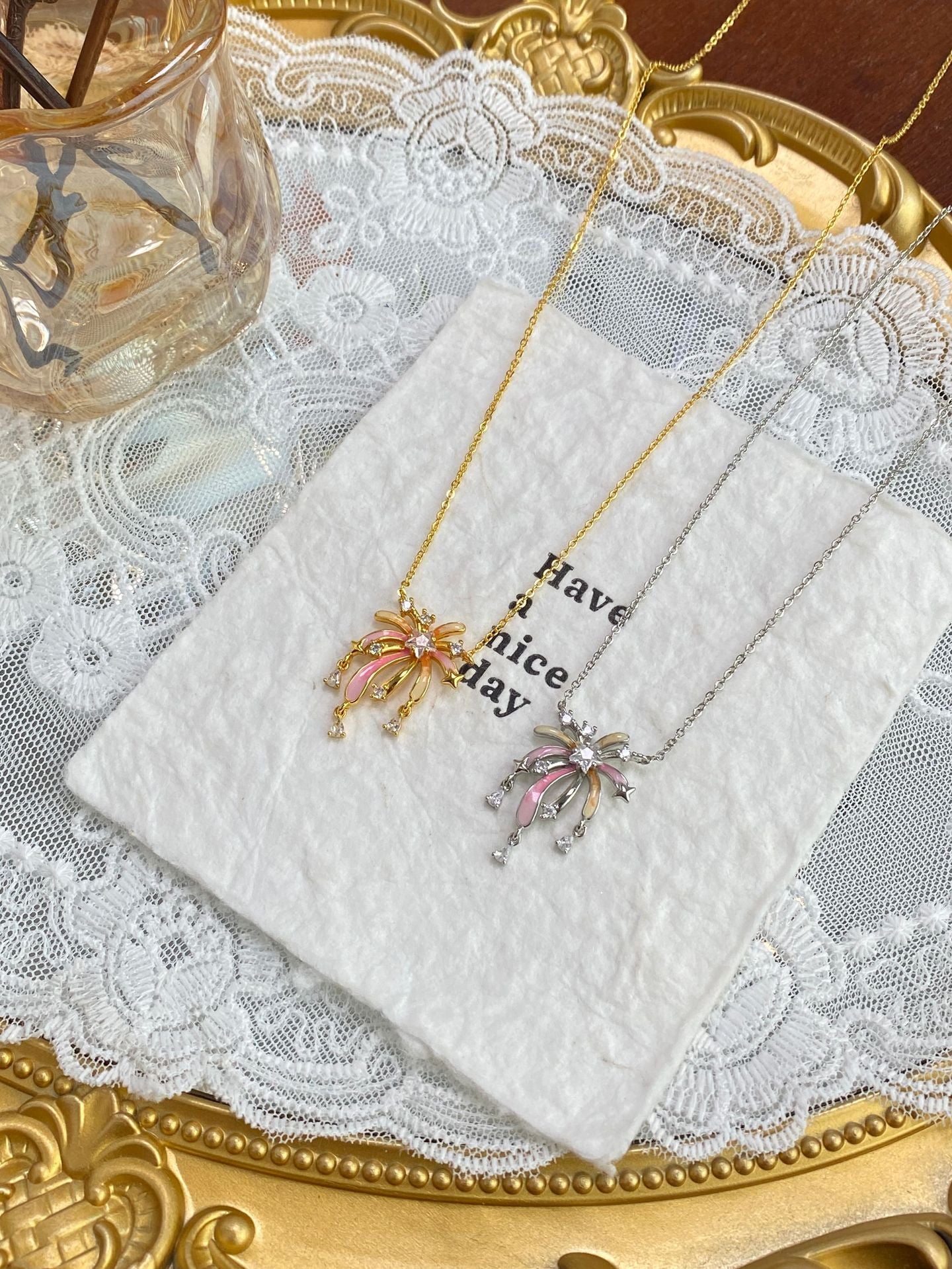 Romantic Fireworks Charm Necklace
