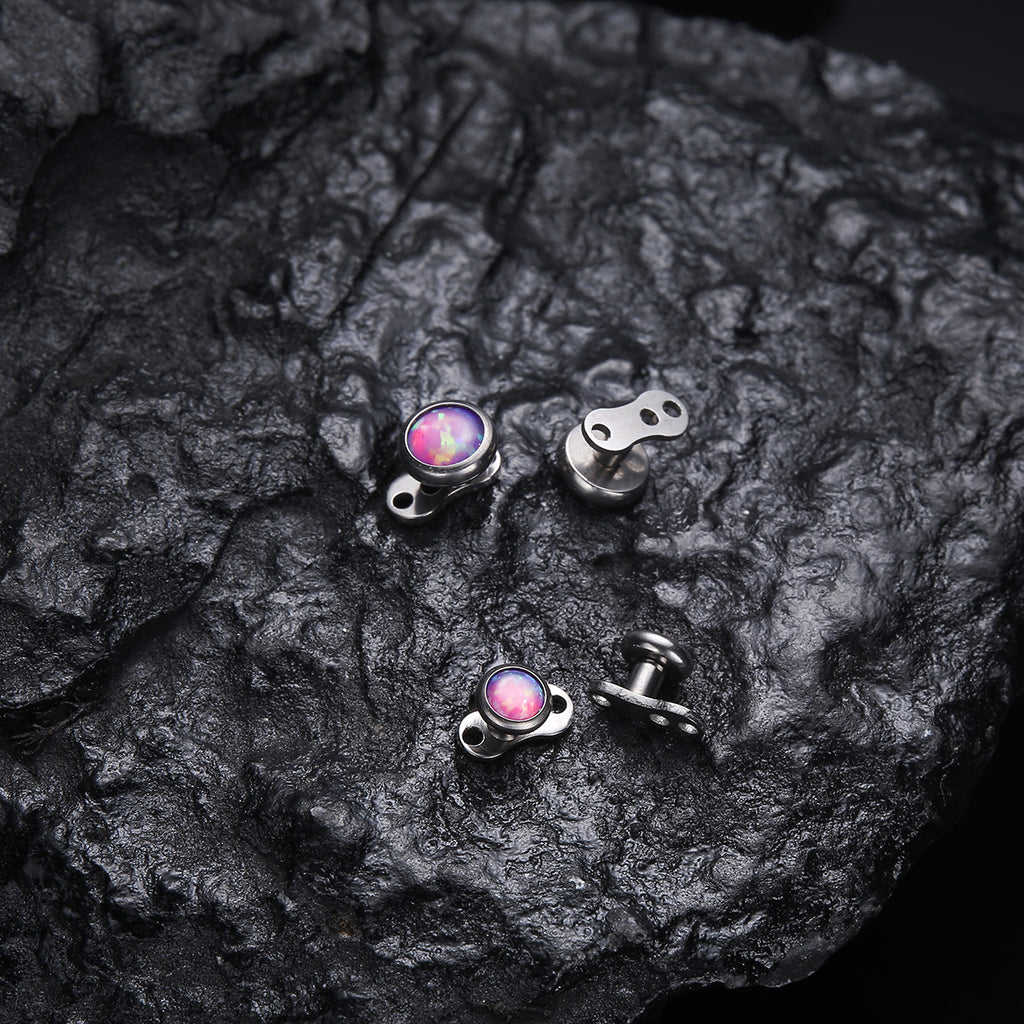 G23 Titanium Opal Dermal Piercing Jewelry Set