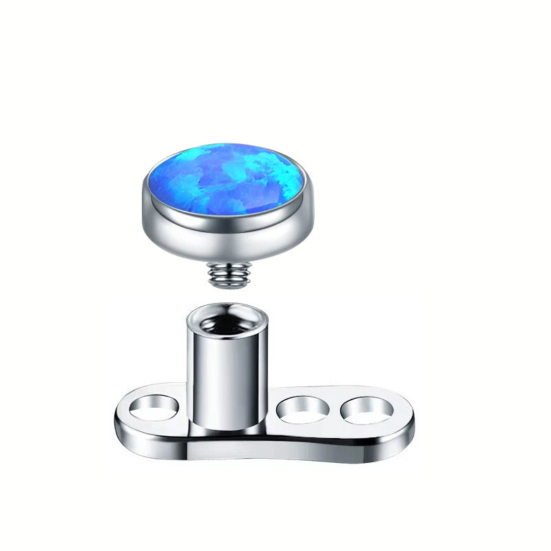 blue opal dermal stud set