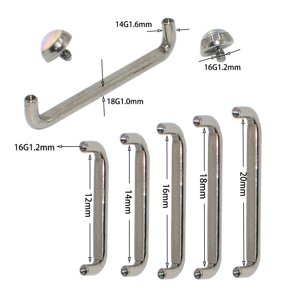 14G Titanium Internal Thread Dermal Anchor Set