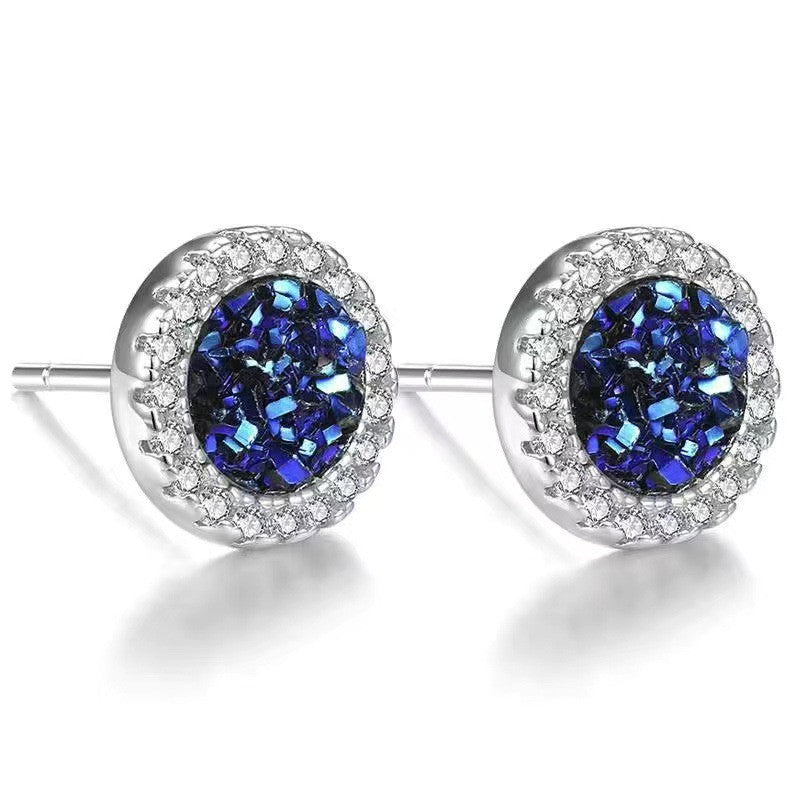 blue zircon stud for men 