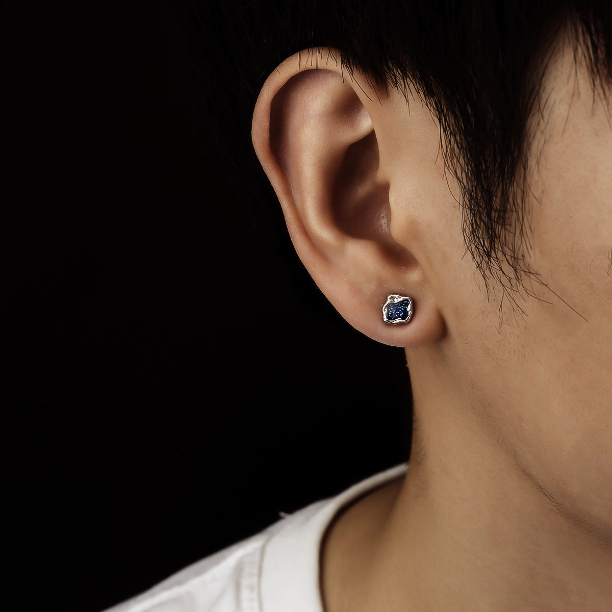 blue stone stud for men