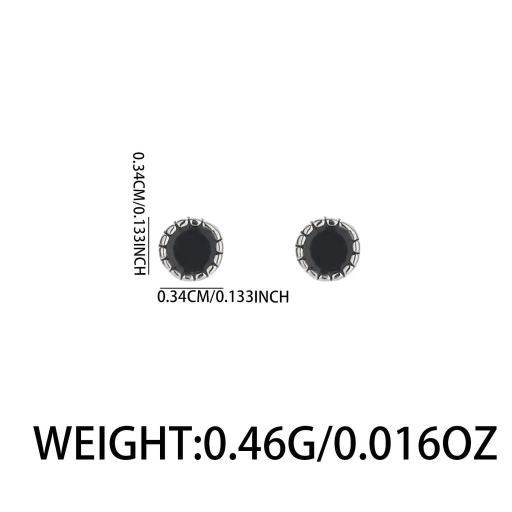 Origin Stud Earrings | Minimal Black & Silver Disc Earrings