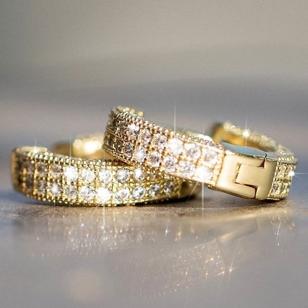 ORVAN Ascend Pavé Huggie Earrings | Gold, Silver & Black Hoop Earrings