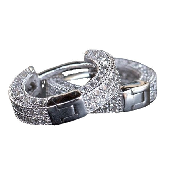 ORVAN Ascend Pavé Huggie Earrings | Gold, Silver & Black Hoop Earrings