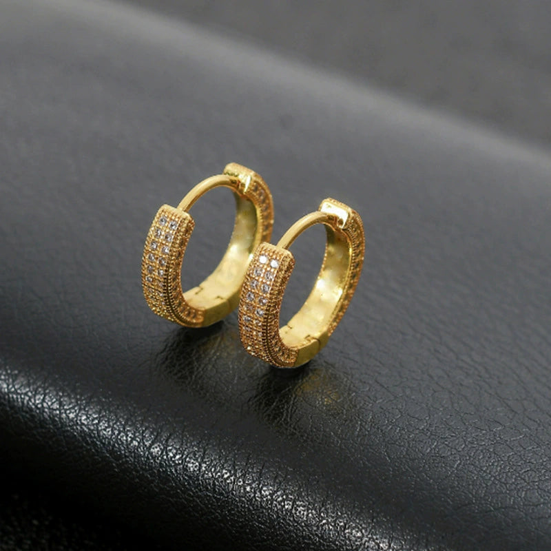 ORVAN Ascend Pavé Huggie Earrings | Gold, Silver & Black Hoop Earrings