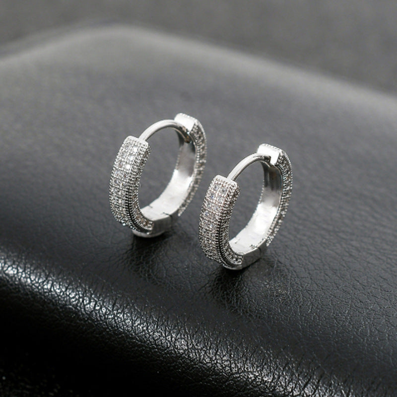 ORVAN Ascend Pavé Huggie Earrings | Gold, Silver & Black Hoop Earrings