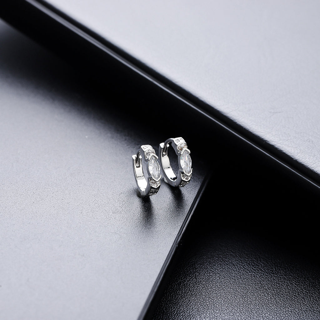 Marquise CZ Huggie Earrings