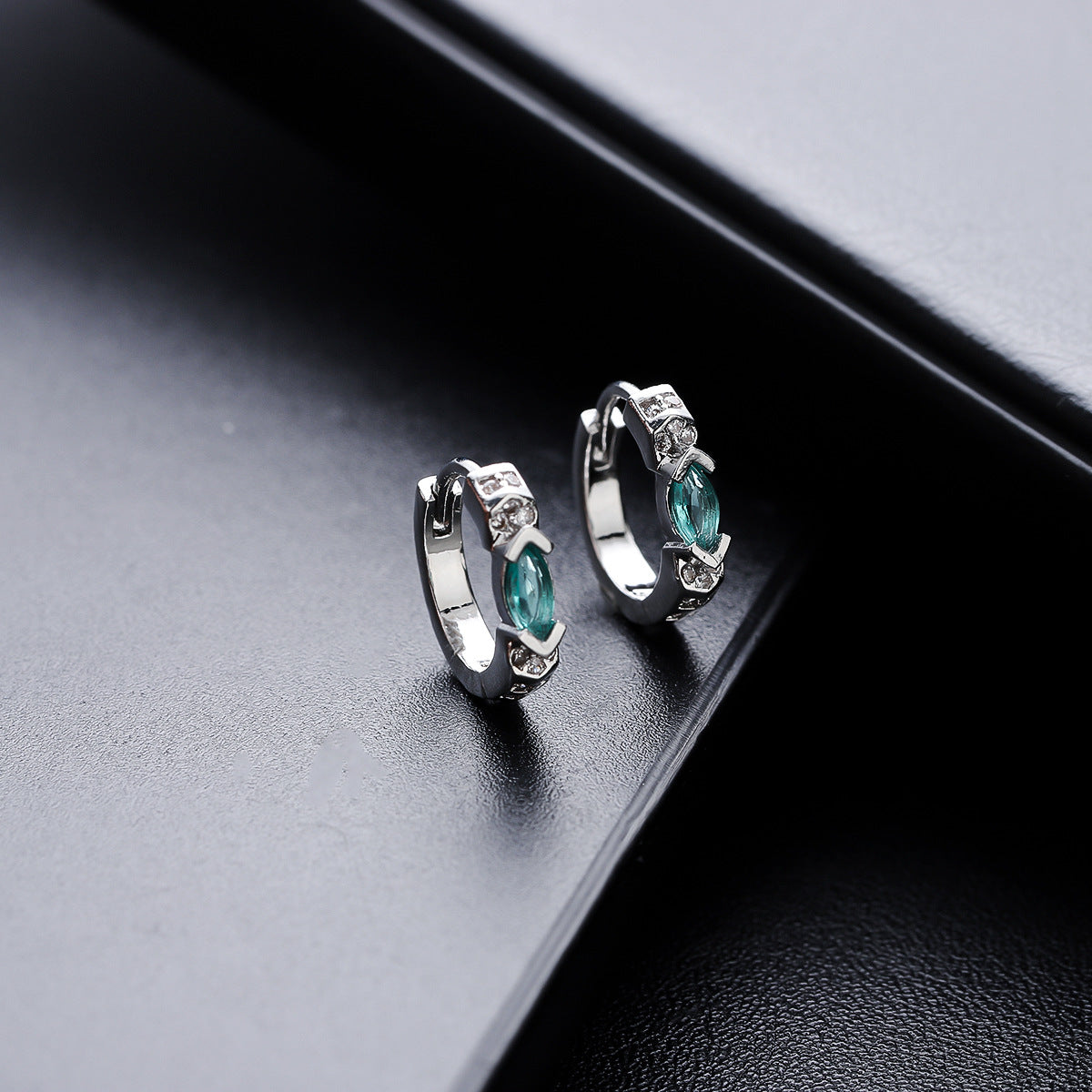 Marquise CZ Huggie Earrings