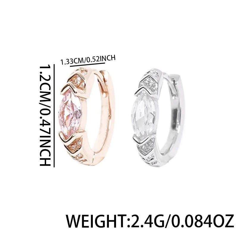 Marquise CZ Huggie Earrings