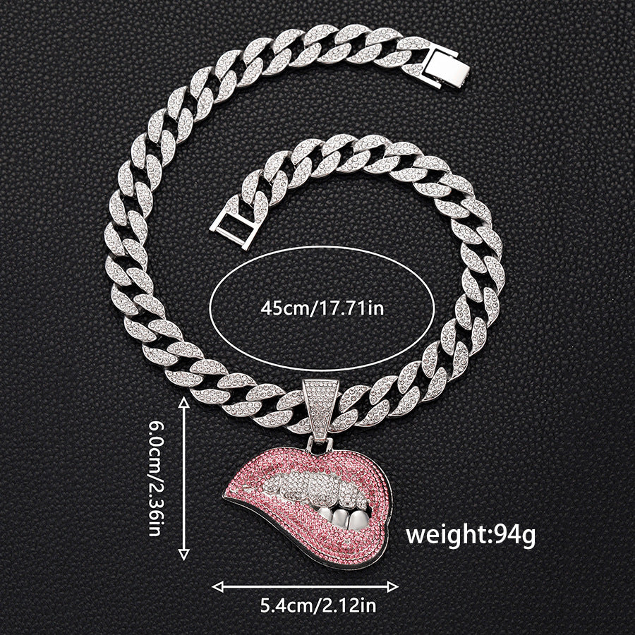 Iced Out Hip Hop Mouth Necklace
