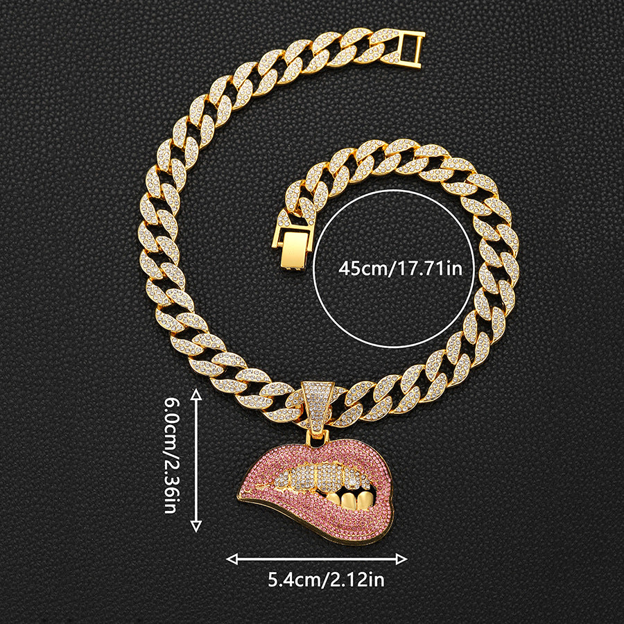 Iced Out Hip Hop Mouth Necklace