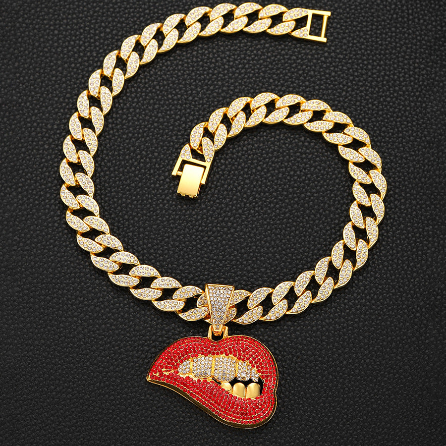 Iced Out Hip Hop Mouth Necklace