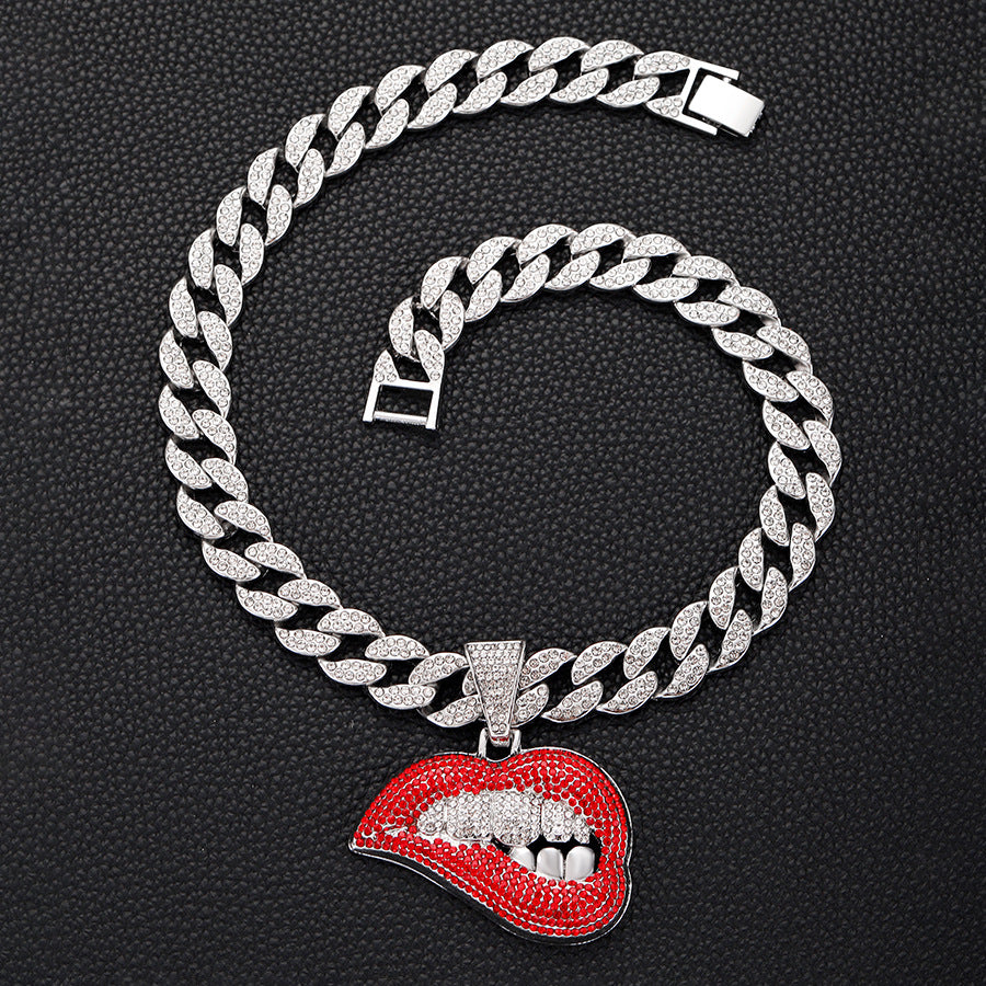 Iced Out Hip Hop Mouth Necklace