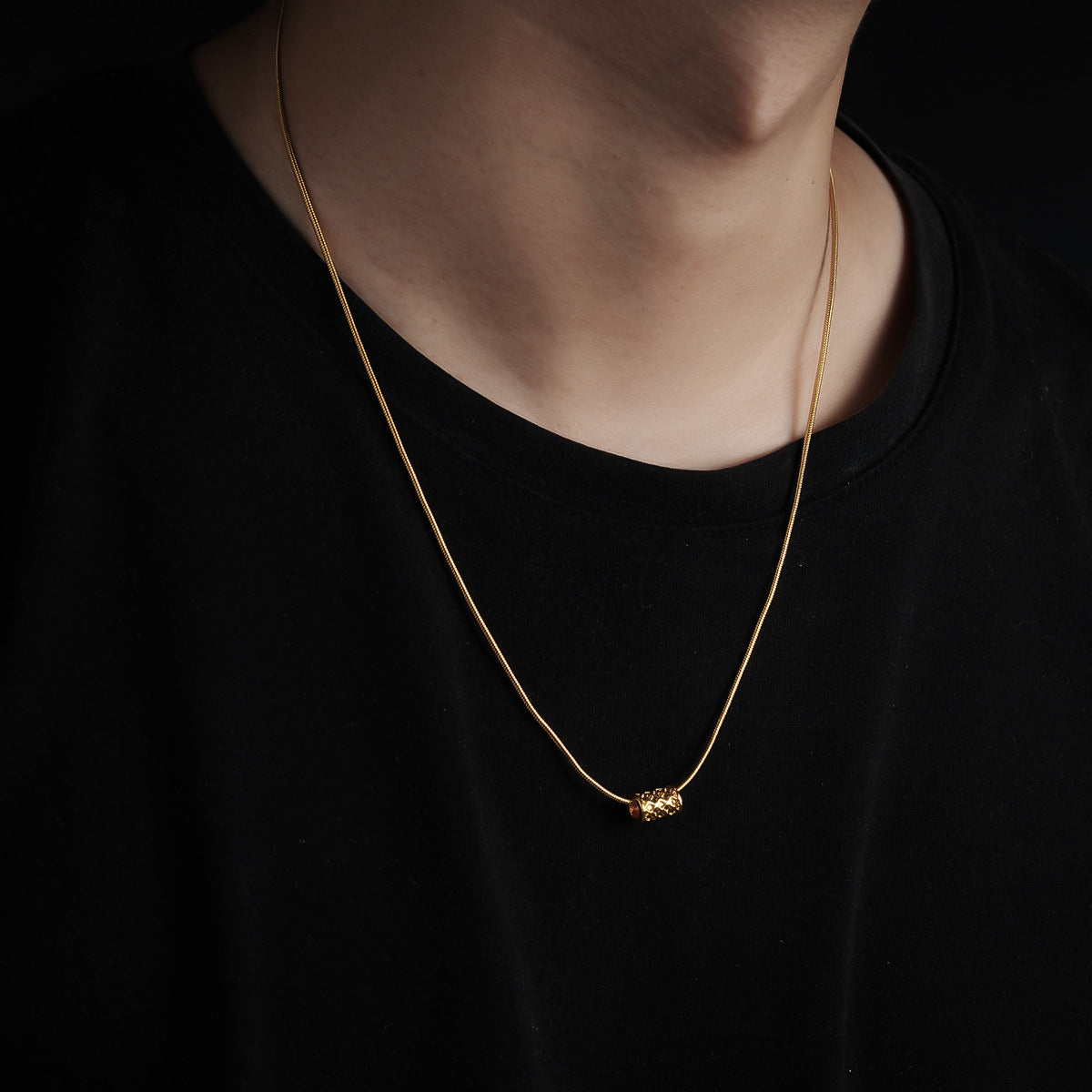 gold cube necklace for men