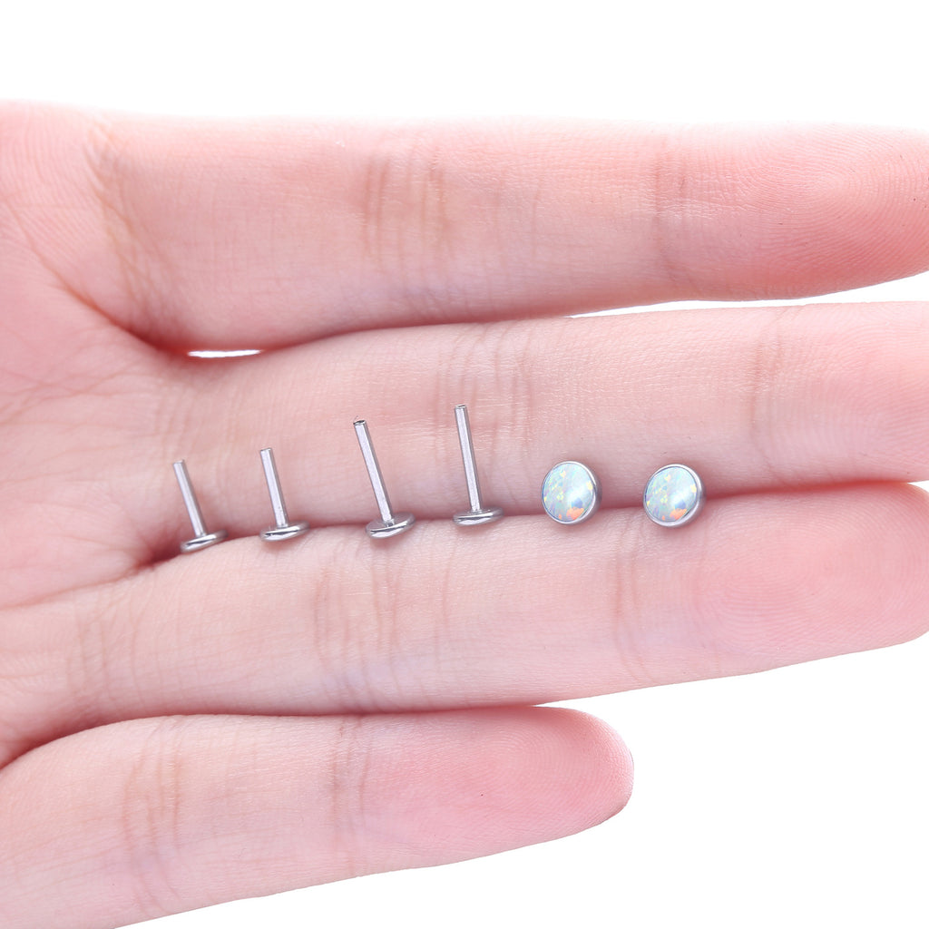 opal flat back stud