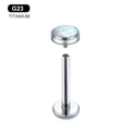 16G/18G Opal Titanium Internal Threaded Lip/Nostril Stud