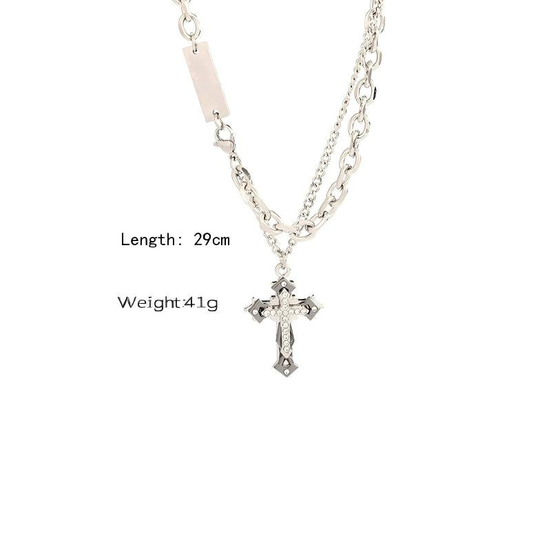 Hip Hop Iced Out Cross Pendant Necklace