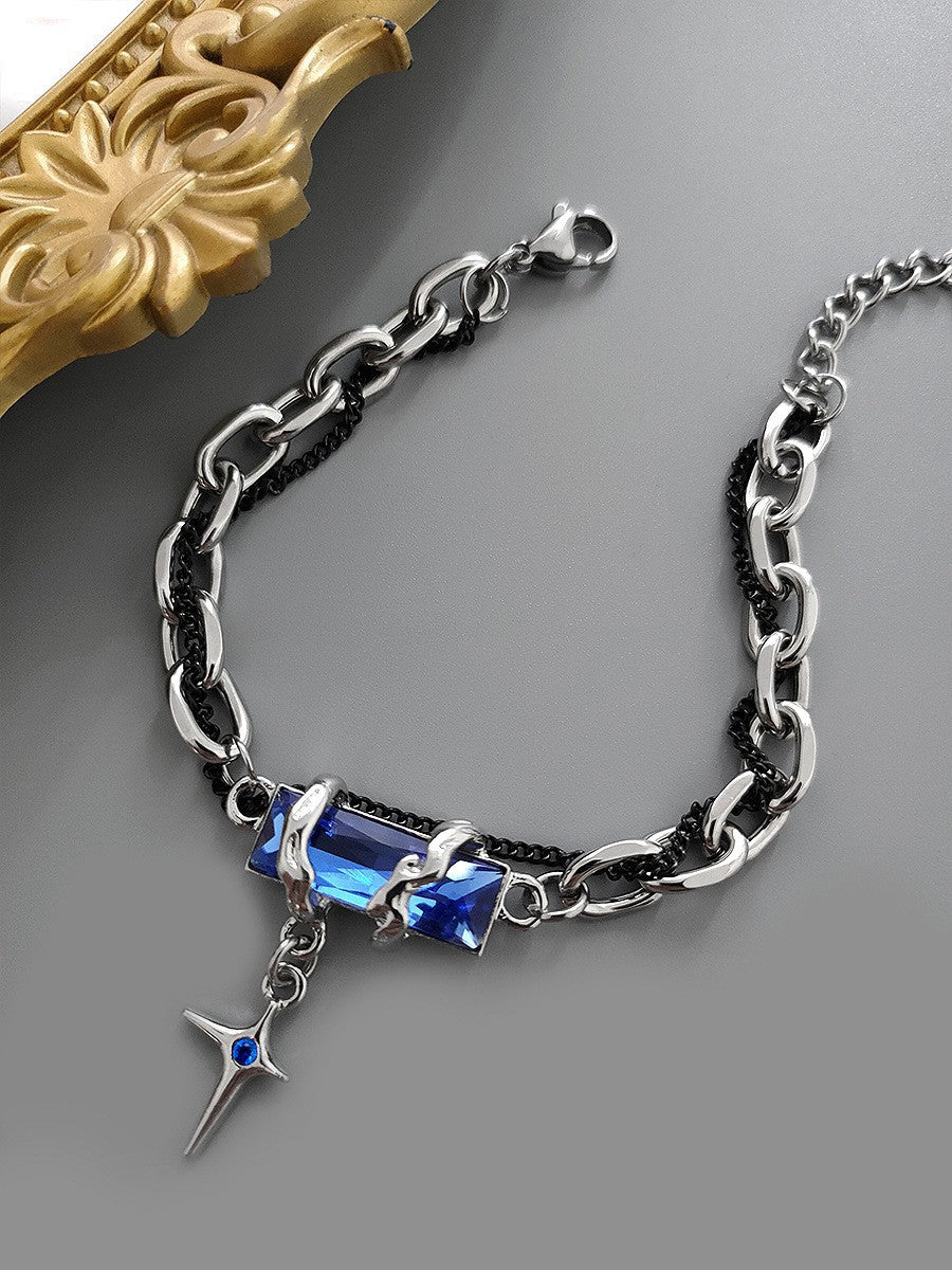 blue titanium steel bracelet