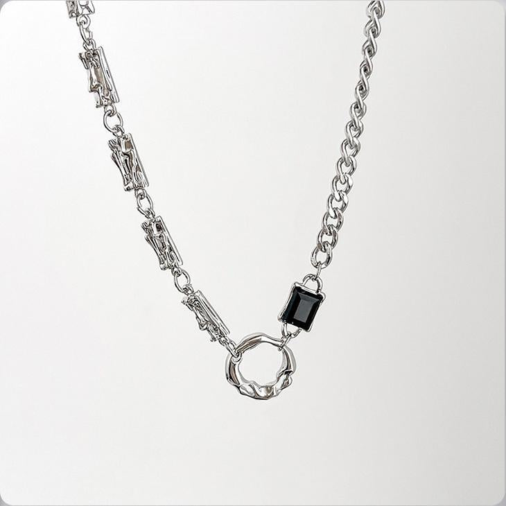 black gemstone necklace