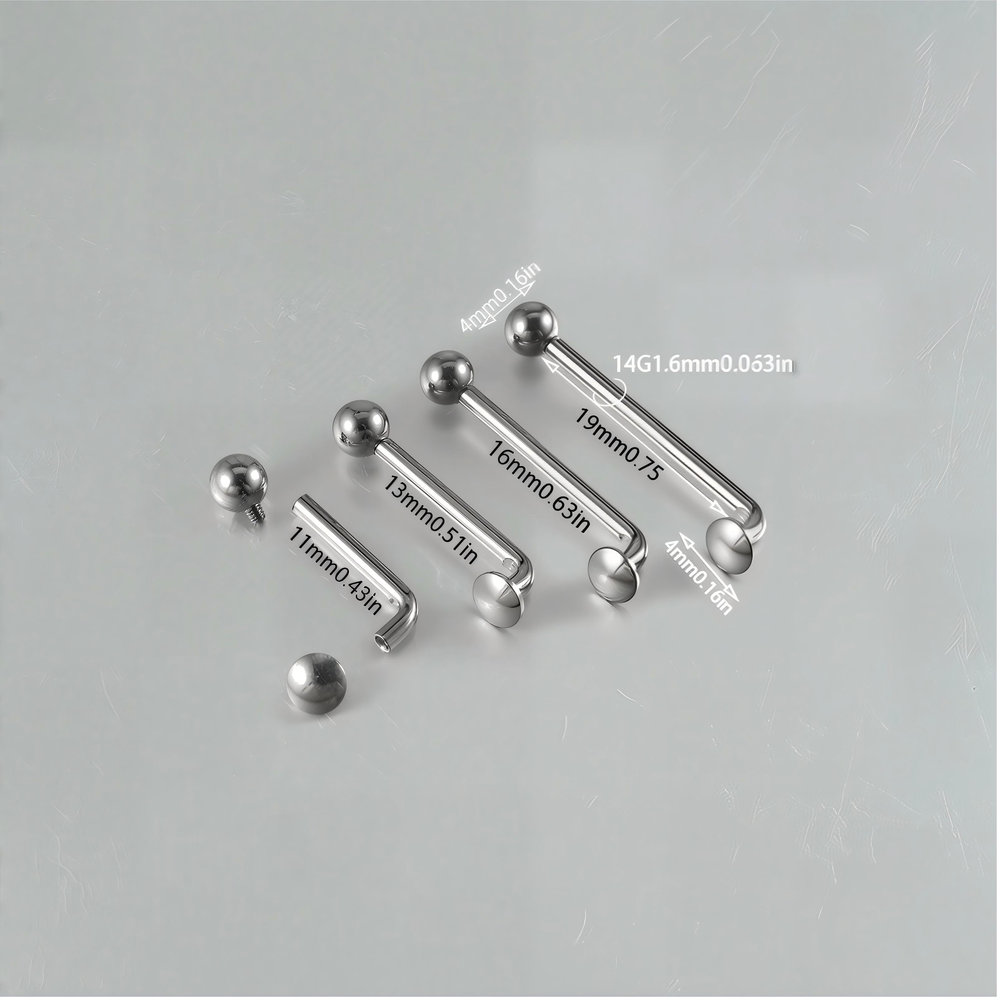 14G G23 Titanium VCH Surface Piercing Barbell