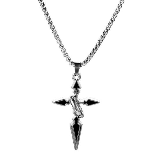 punk spike cross necklace