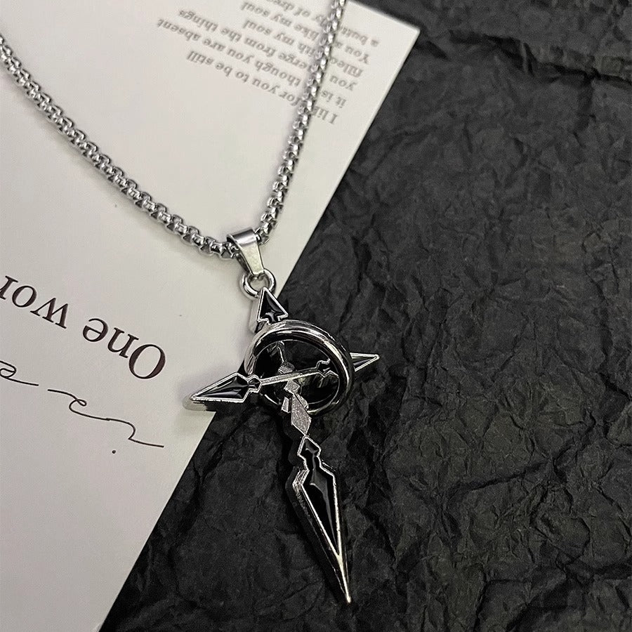 Punk Spike Cross Necklace