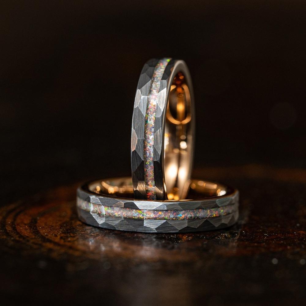 6mm Rose Gold Tungsten Couple Ring
