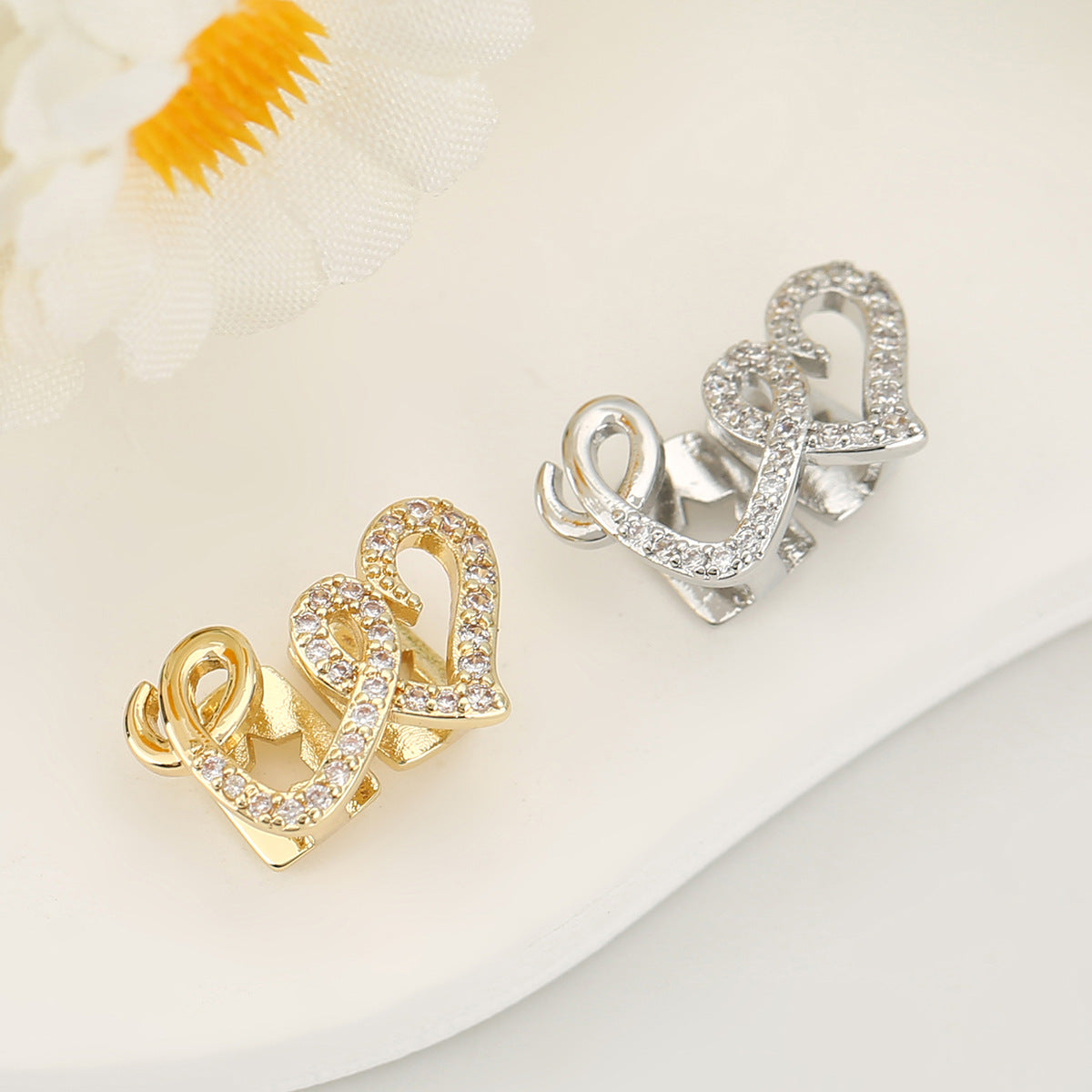 Double Heart Tooth Gem Jewelry