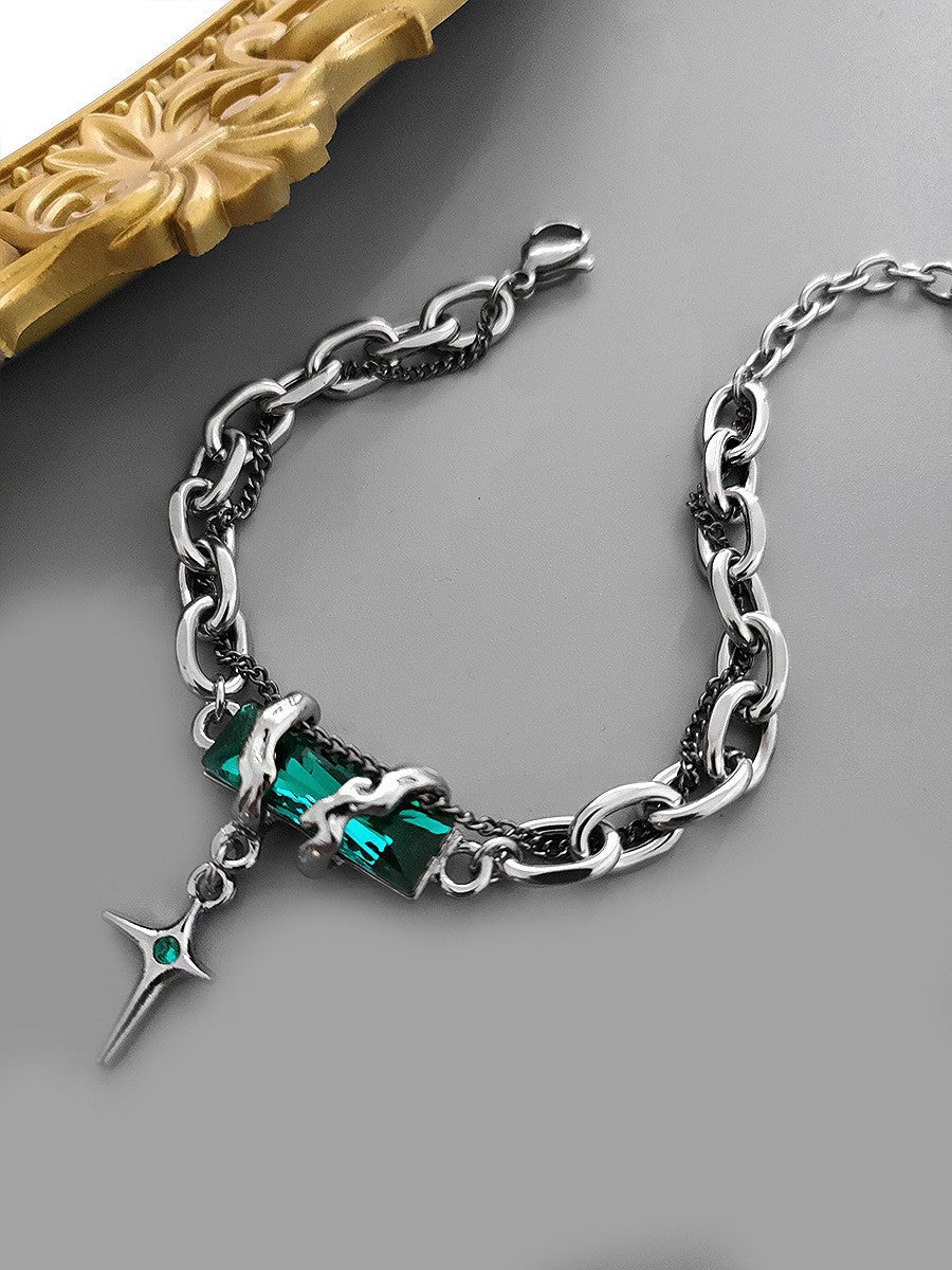 green gem bracelet for men