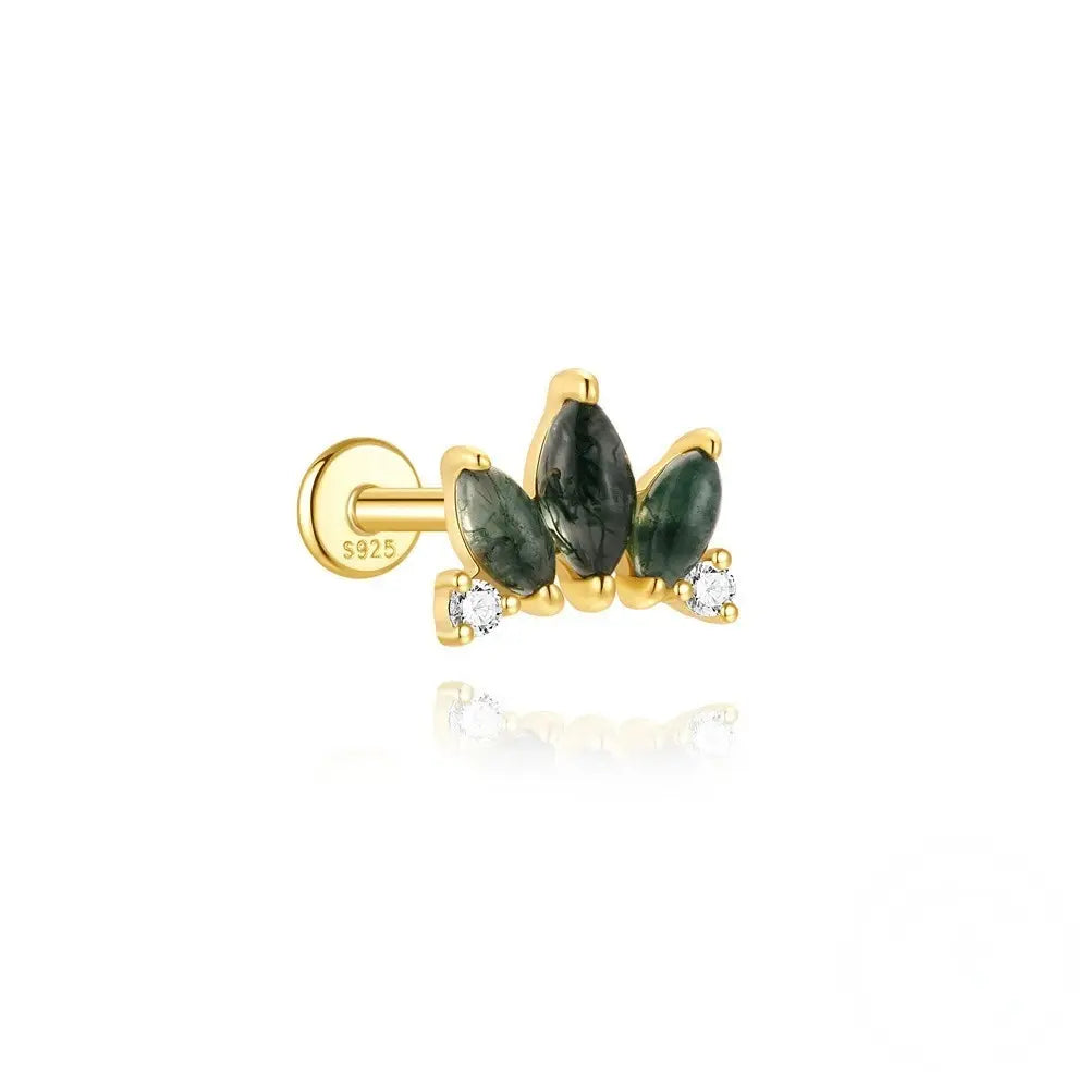 Marquise Lotus moss agent Helix Stud