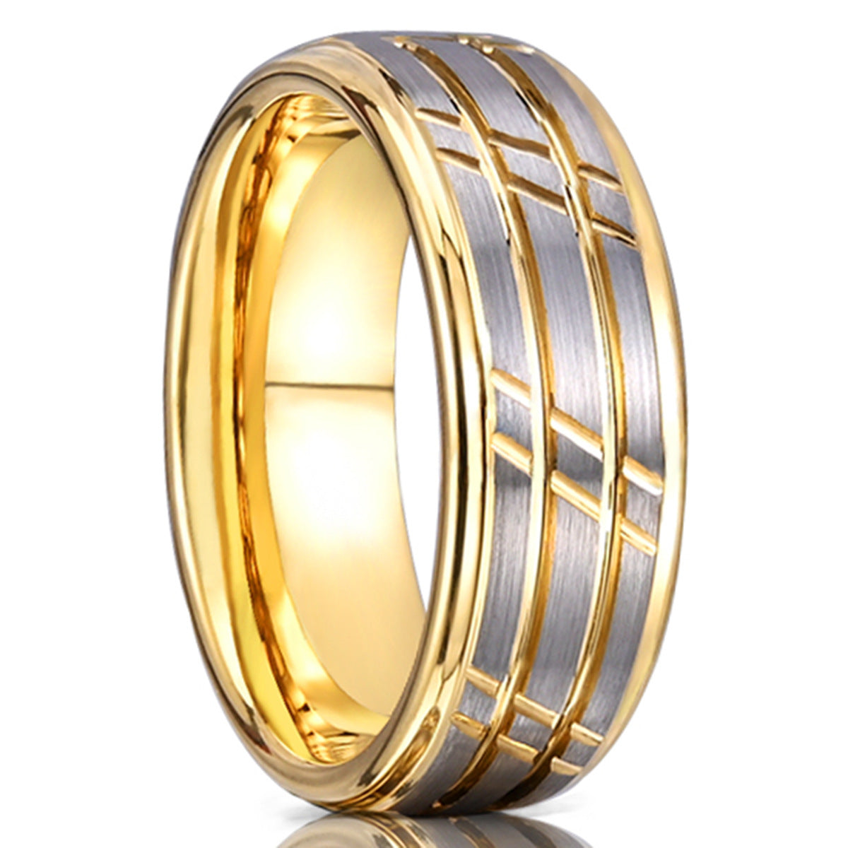 Gold Tungsten Carbide Band