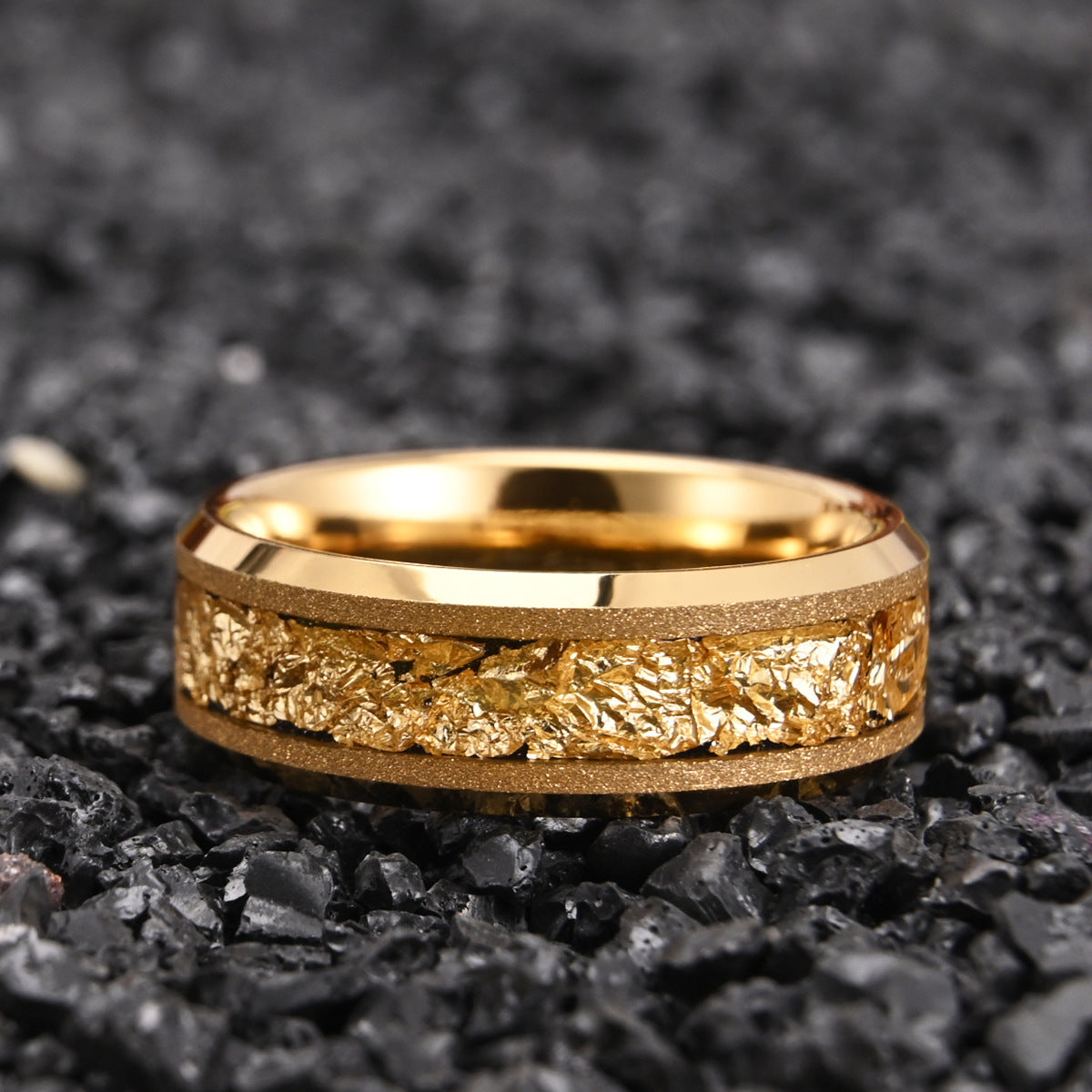 Gold Tungsten Ring for men