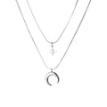 layered moon necklace for men 