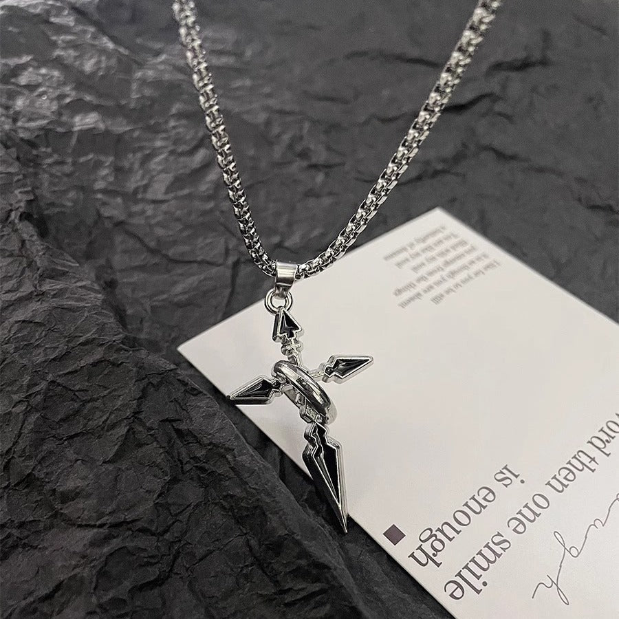 Punk Spike Cross Necklace