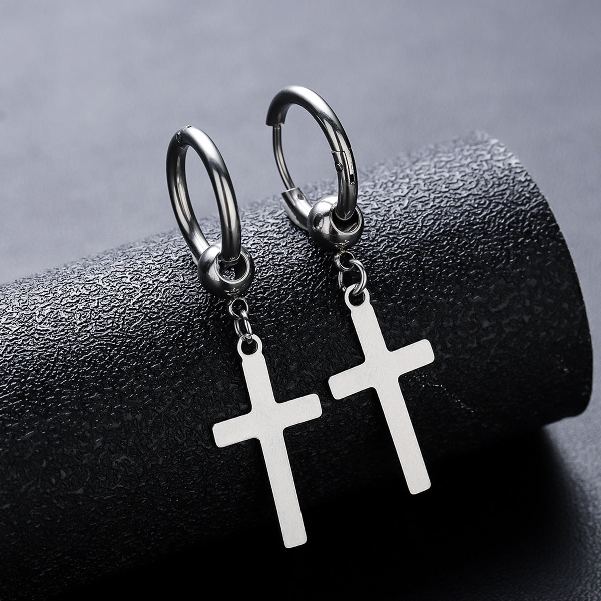 cross earring hoop