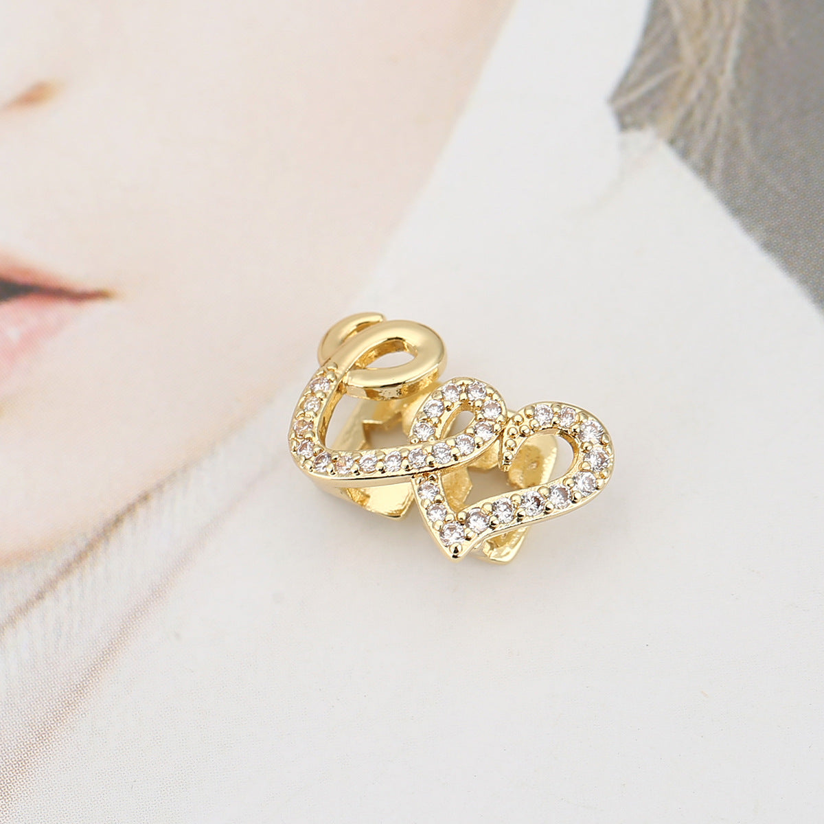 Double Heart Tooth Gem Jewelry