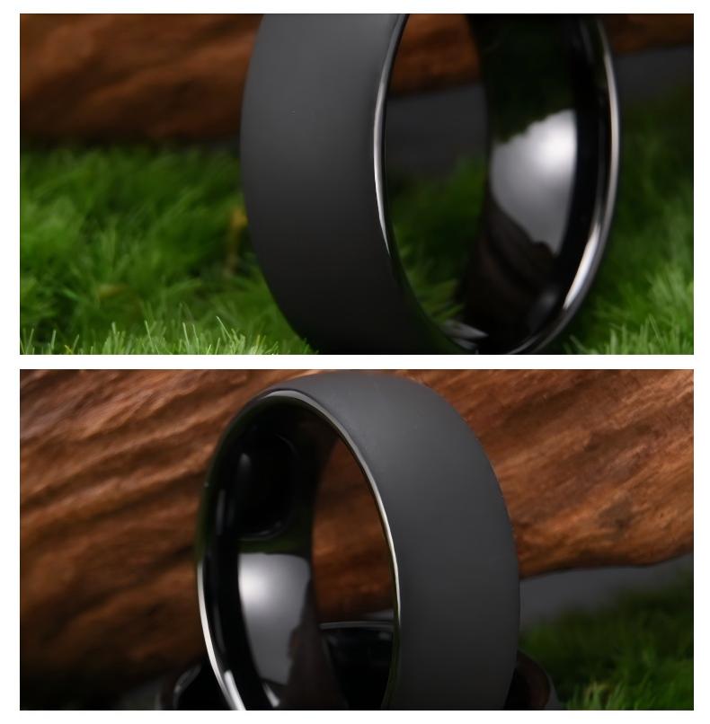 8mm Black Tungsten Ring Band