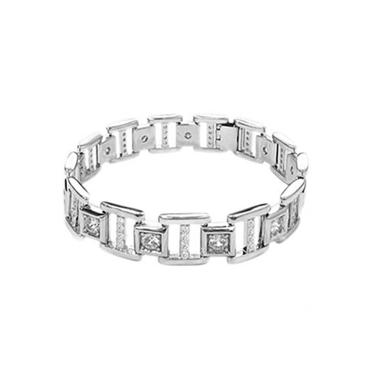 CZ Square Titanium Steel Bracelet