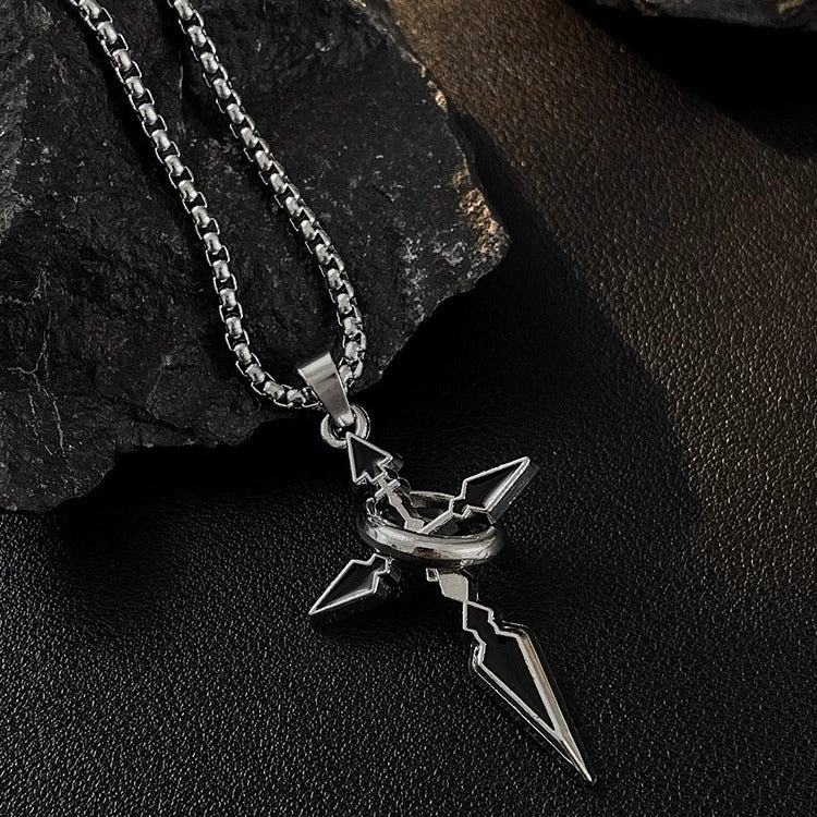 Punk Spike Cross Necklace