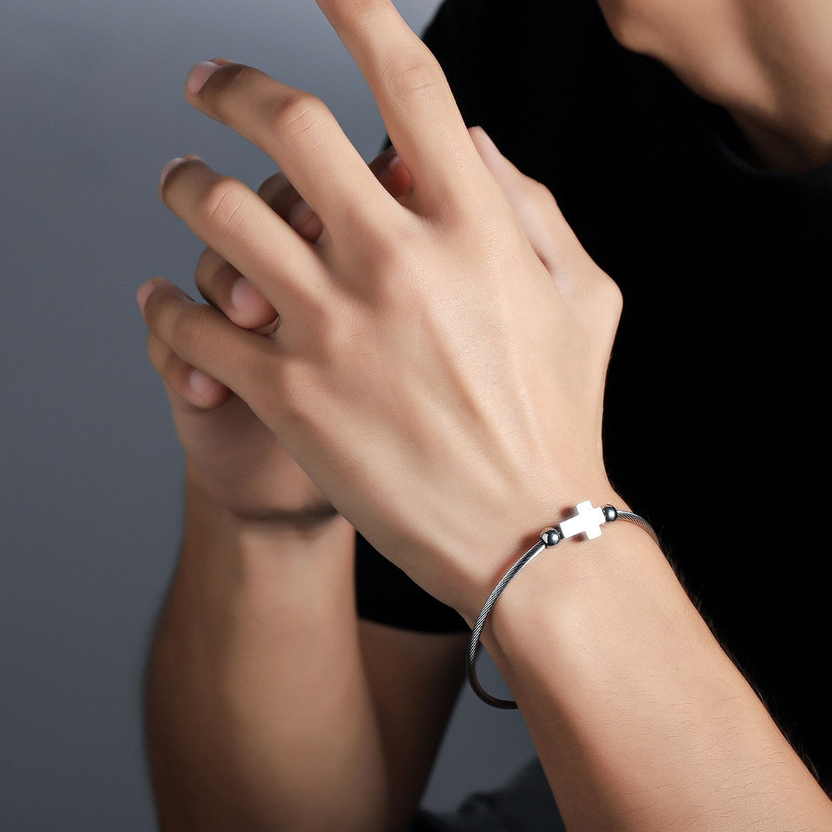 cross titanium bracelet